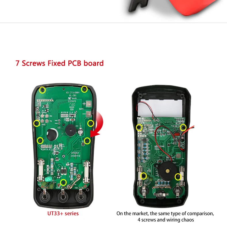 UNI-T UT33A+ цифровой мультиметр ЖК-дисплей AC DC Напряжение Ток Сопротивление+ 2mF Емкость тестер с подсветкой дисплей