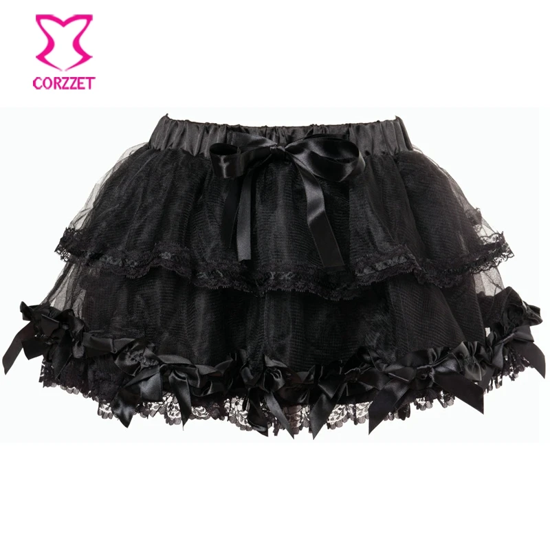 Corzzet Lace Tutu Skirt Women Black 