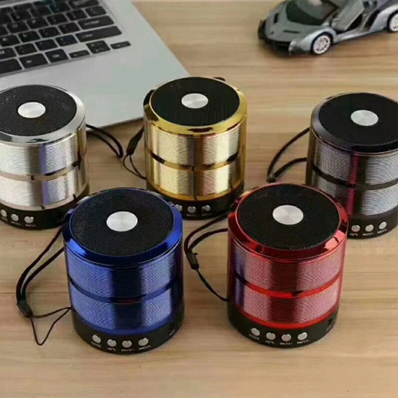 wireless bluetooth speaker metal mini portable subwoof sound with Mic TF card FM radio AUX MP3 music play loudspeaker Black