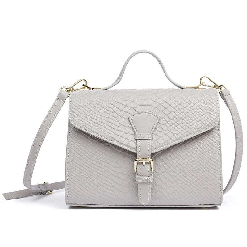 HMILY женская сумка-мессенджер из натуральной кожи, клетчатая женская сумка через плечо с цепочкой, модная повседневная сумка на ремне - Цвет: gray