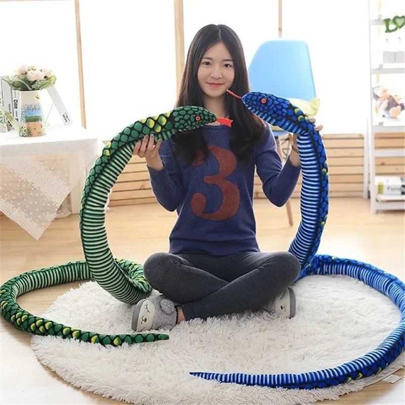 

Simulation Plush Toys 280cm Giant Snake Stuffed Animals Soft Pillow Horror Props Big Size Boa Cobra Zodiac Dolls Funny Gift