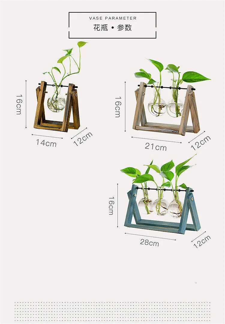 Террариум креативный гидропонный завод прозрачная ваза деревянная рамка ваза декоративная стеклянная столешница растение бонсай Декор Цветочная ваза