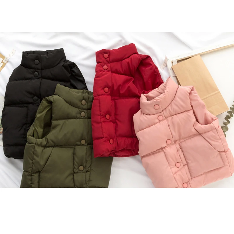 BINIDUCKLING/Коллекция года, осенне-зимняя одежда для маленьких мальчиков и девочек, детский жилет корейский стиль, теплые пуховые хлопковые жилеты, куртка, верхняя одежда