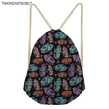 TWOHEARTSGIRL красочные Ом печать женская сумка на шнурке рюкзак Колледж путешествия для девочки-подростка хозяйственные сумки пляжные Bagpack