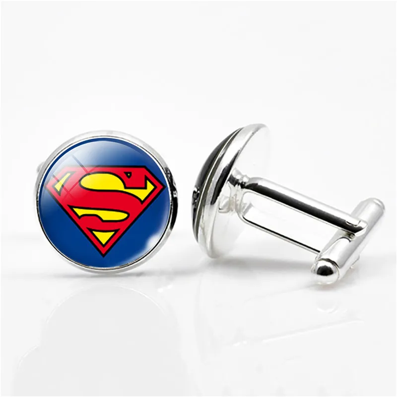 Модные Marvel Мстители запонки Супермен узор драгоценный камень стеклянные Запонки игра связанные ювелирные изделия милые подарки для детей оптом