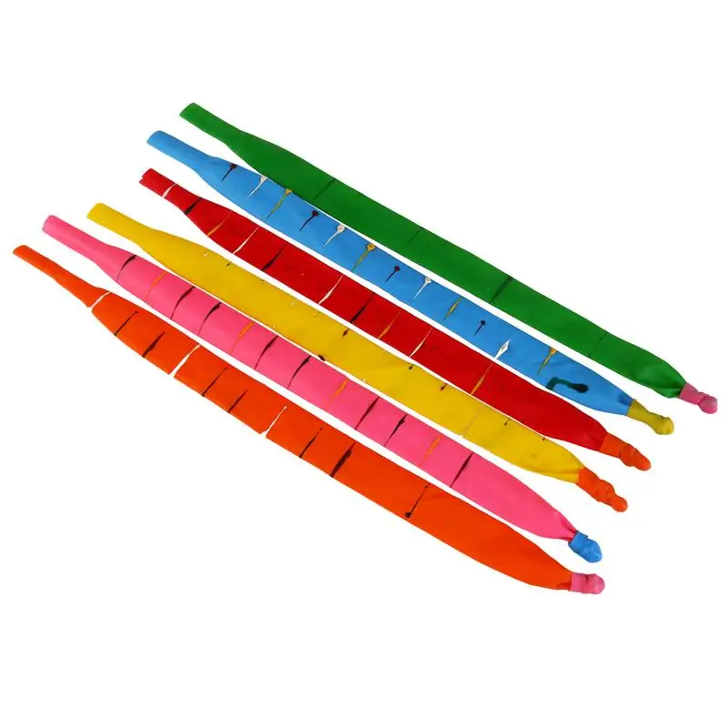 Rocket Balloons Multicolors W/stripes & Whistling Noise Set Of 10 