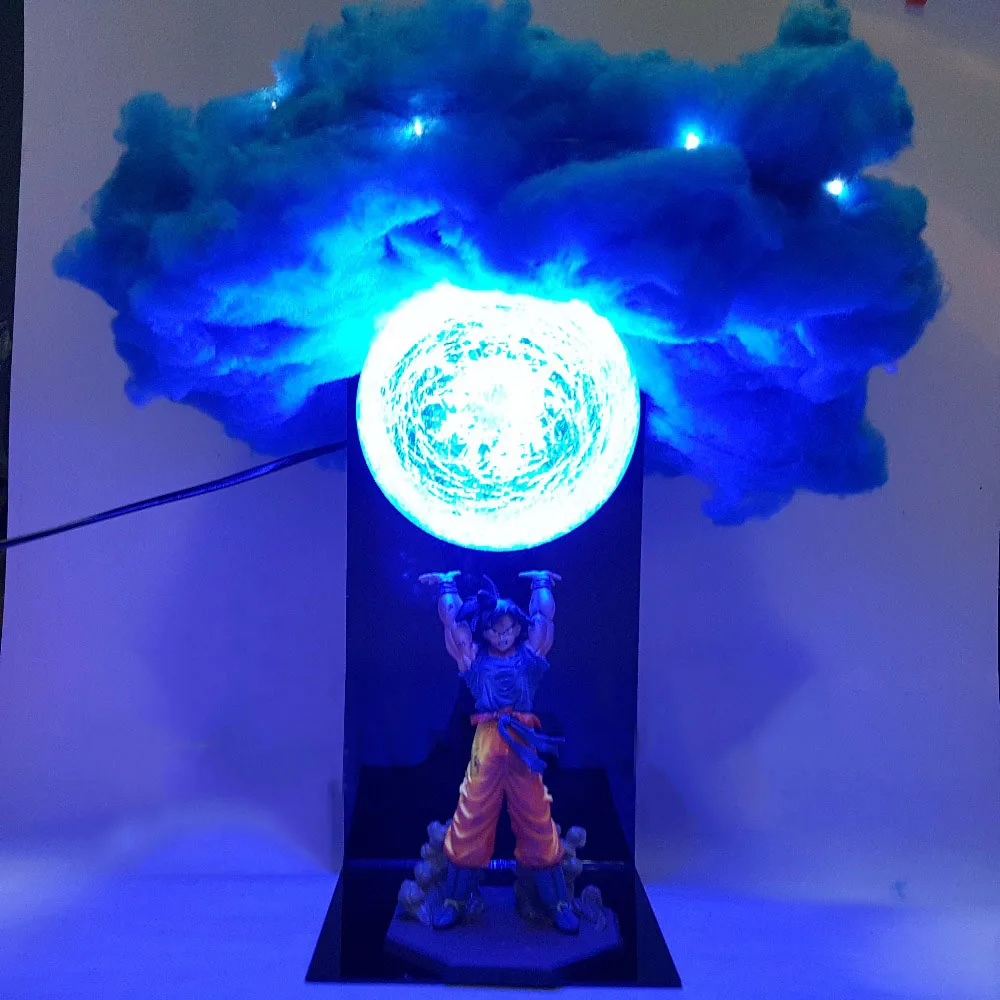 

New Dragon Ball Z Figure Son Goku Genki damaSpirit Bomb Cloud DIY LED Light Set Dragon Ball Super Goku PVC Figure Model Toy Drop