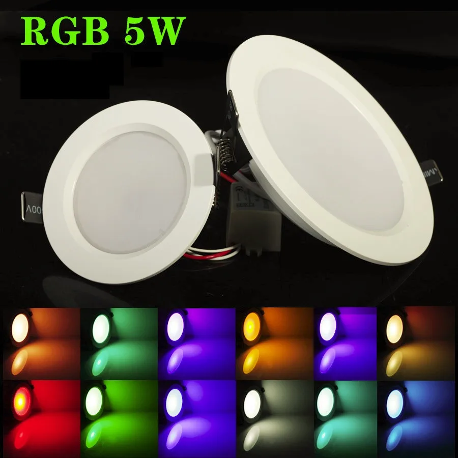 10 шт. 5 Вт RGB светодиодный потолочный панельный светильник AC85-265V RGB лампа для потолочного светильника с пультом дистанционного управления