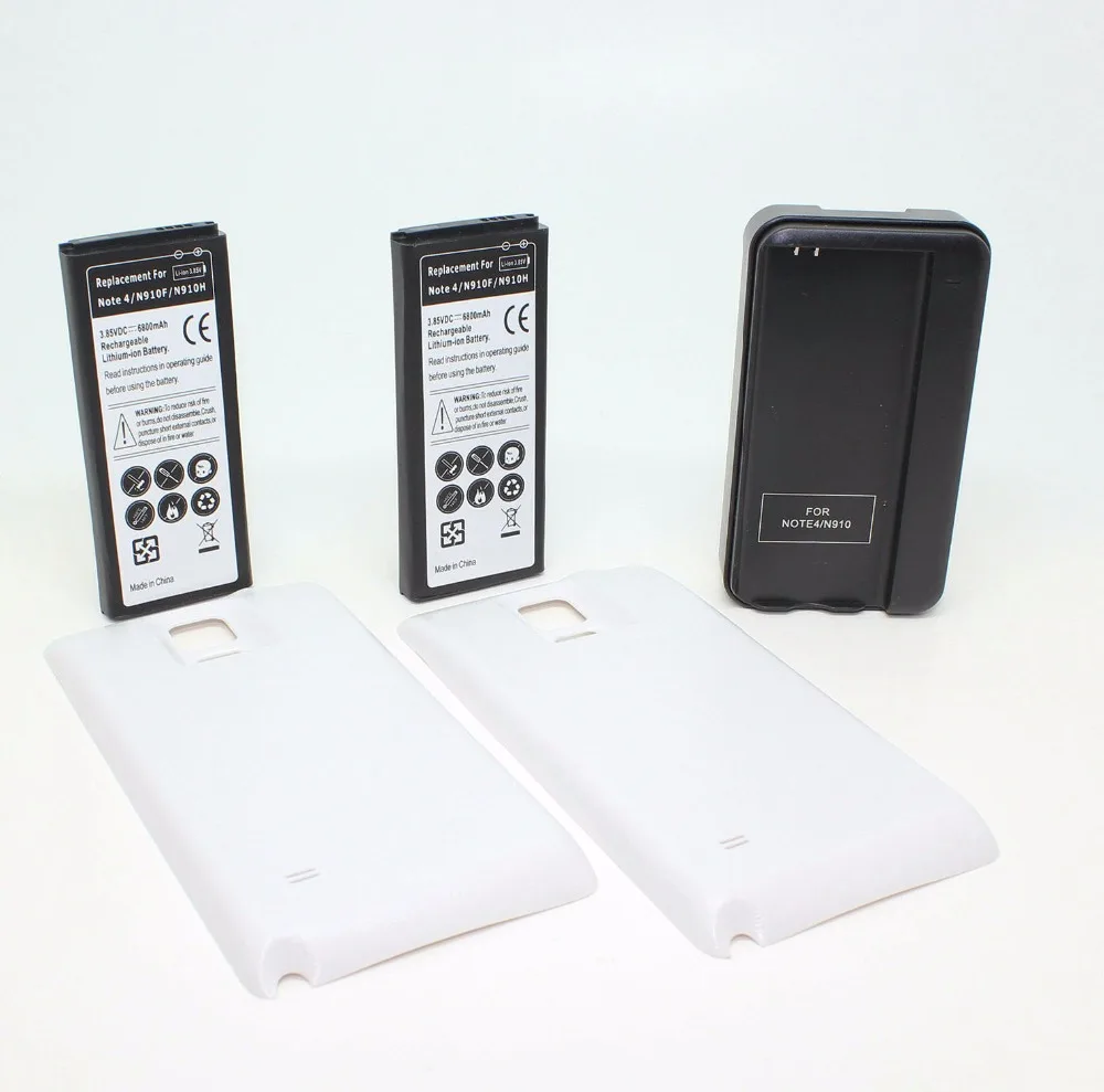 

2x 6800mAh EB-BN910BBE Extended Battery+3 Optional Color Case+Charger For Samsung Galaxy Note IV 4 Note4 N910F/H/S/U/L/A/P