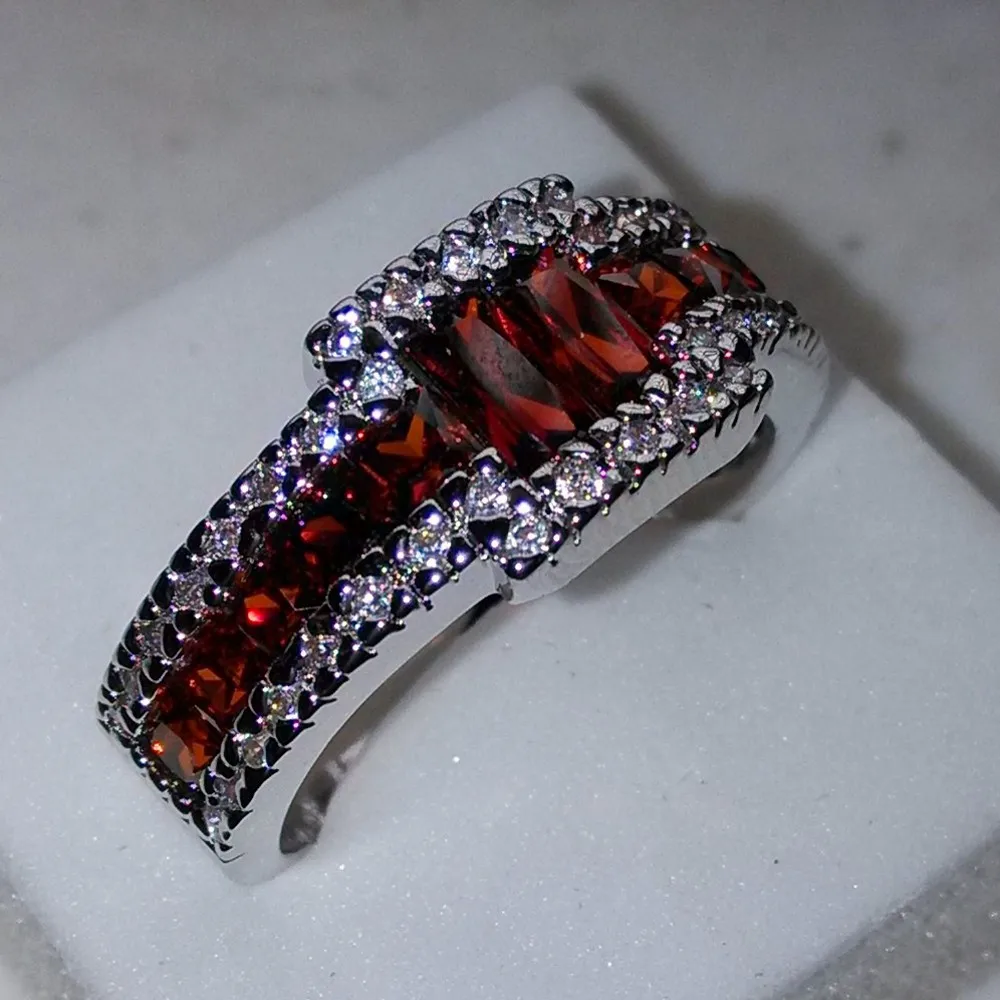 fashion jewelry men princess garnet simulated diamond 10kt white gold filled engagement wedding ring sz 5 - Garnet Wedding Ring fashion jewelry men princess garnet simulated diamond 10kt white gold filled engagement wedding ring sz 5 - Garnet Wedding Ring