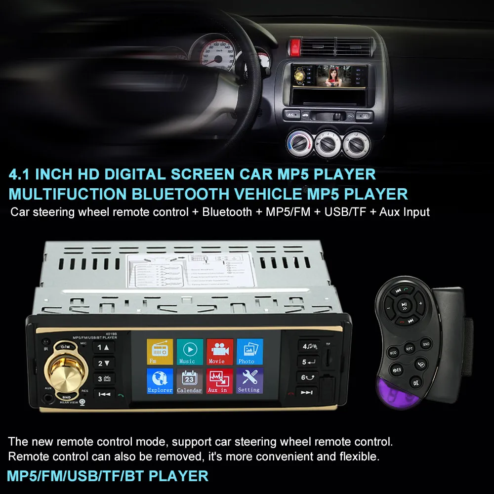 Универсальный автомобильный MP5/4/3 плеер 1 Din Авто видео/Mutimedia стерео аудио плеер рулевое колесо Дистанционное Управление
