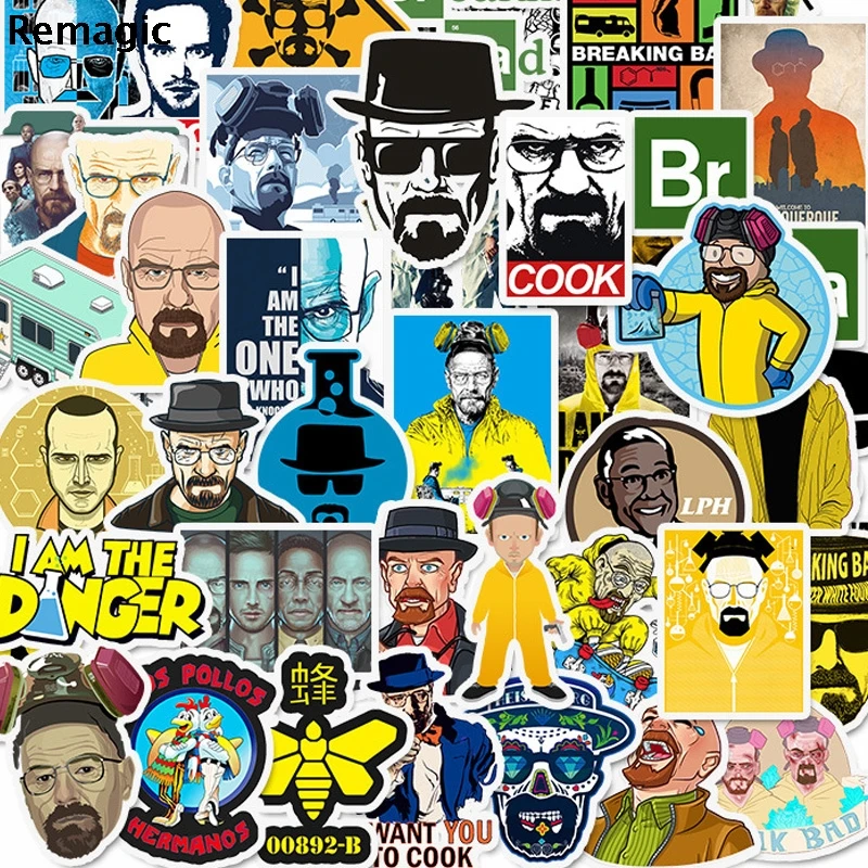 50 шт., надпись Breaking Bad 90 s, аниме, винтажная Подарочная игрушка, забавная наклейка для косплея, скрапбукинг, сделай сам, наклейка для телефона, ноутбука, водонепроницаемая