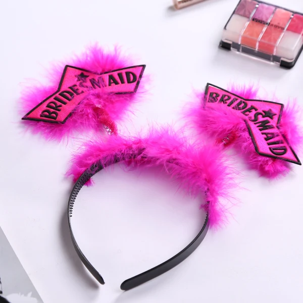 6pcs Of Bridesmaid Feather Headband Wedding Decor Headwear 6pcs Of Bridesmaid Feather Headband Wedding Decor Headwear Bachelorette Hen Party Accessories Hot Pink Mariage In Diy Decorations From Home