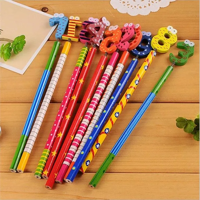40 шт/партия Kawaii номер дизайн деревянные карандаши офисные и школьные карандаши хороший подарок призовые канцелярские карандаши детские подарки оптом