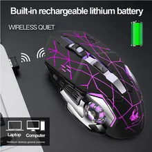 EPULA 2019 New 2400DPI Mouse Rechargeable X8 Wireless Silent LED Backlit USB Optical Ergonomic Gaming Mouse NY24