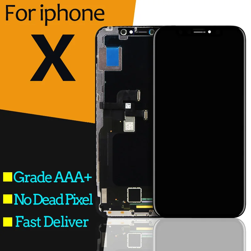 5PCSLOT Quality 100% Test OEM OLED LCD Replacement For iPhone X LCD Display 3D Digitizer Touch Screen Assembly Black Color