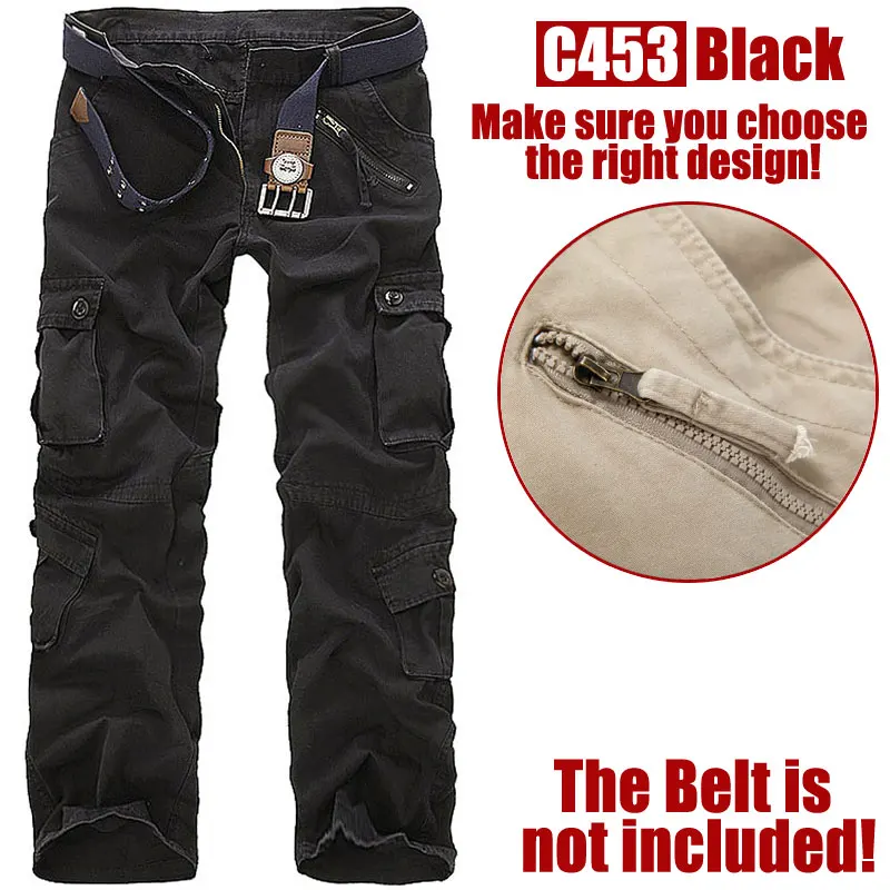 Стиль, модные мужские бриджи, мужские хлопковые комбинезоны, Мужская рабочая одежда, брюки для отдыха, мужские военные штаны, брюки-карго, размер 28-42 - Цвет: C032 Black