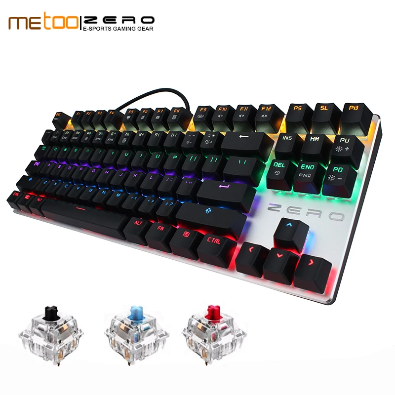 

metoo zero gaming keyboard backlit mechanical keyboard Anti-Ghosting Black keycaps for overwatch PTUG LOL DOTA 2 csgo PUBG