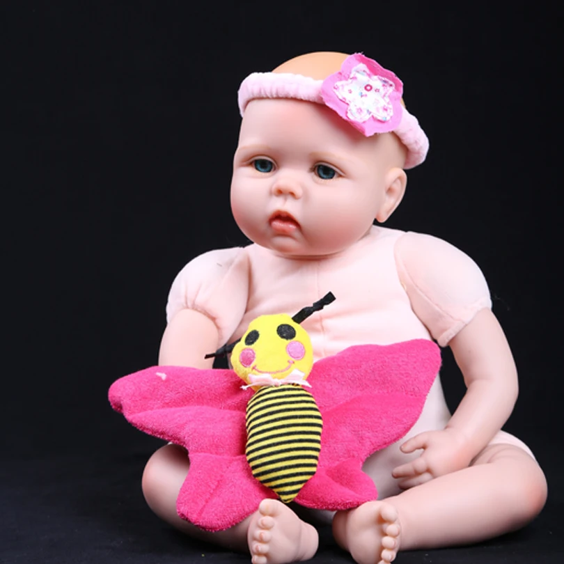 Lovely Baby New Reborn Dolls Silicon Lifelike Children Toys Baby Girl Doll Reborn Gift 55CM Soft Cotton Body Bee Brinquedos