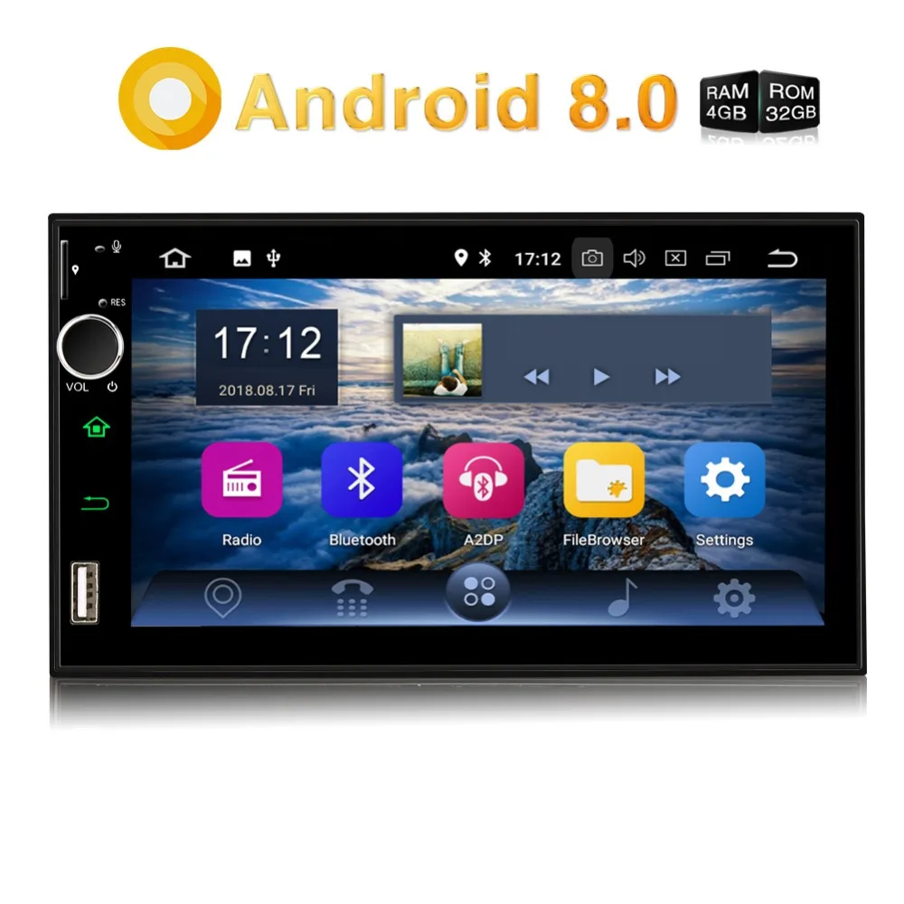 

Pumpkin 2 Din 7'' Android 8.0 Universal GPS Navigation 4G RAM 32G ROM Car Stereo Radio No DVD Player Fast Boot Wifi 4G Headunit