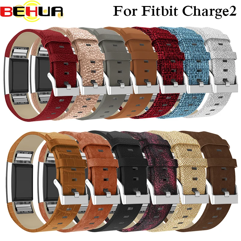

Replacement For Fitbit Charge 2 Bands Leather Straps Band Interchangeable Smart Fitness Watch Band With Stainless for Charge2