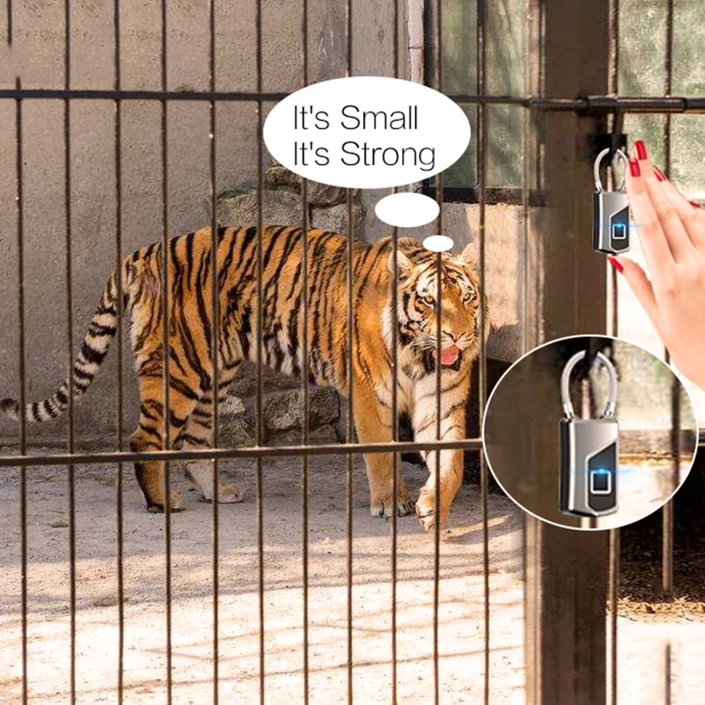 USB Перезаряжаемые Smart Keyless Отпечатков пальцев замок IP66 Водонепроницаемый Anti-Theft замок безопасности двери Чемодан замок для чемодана