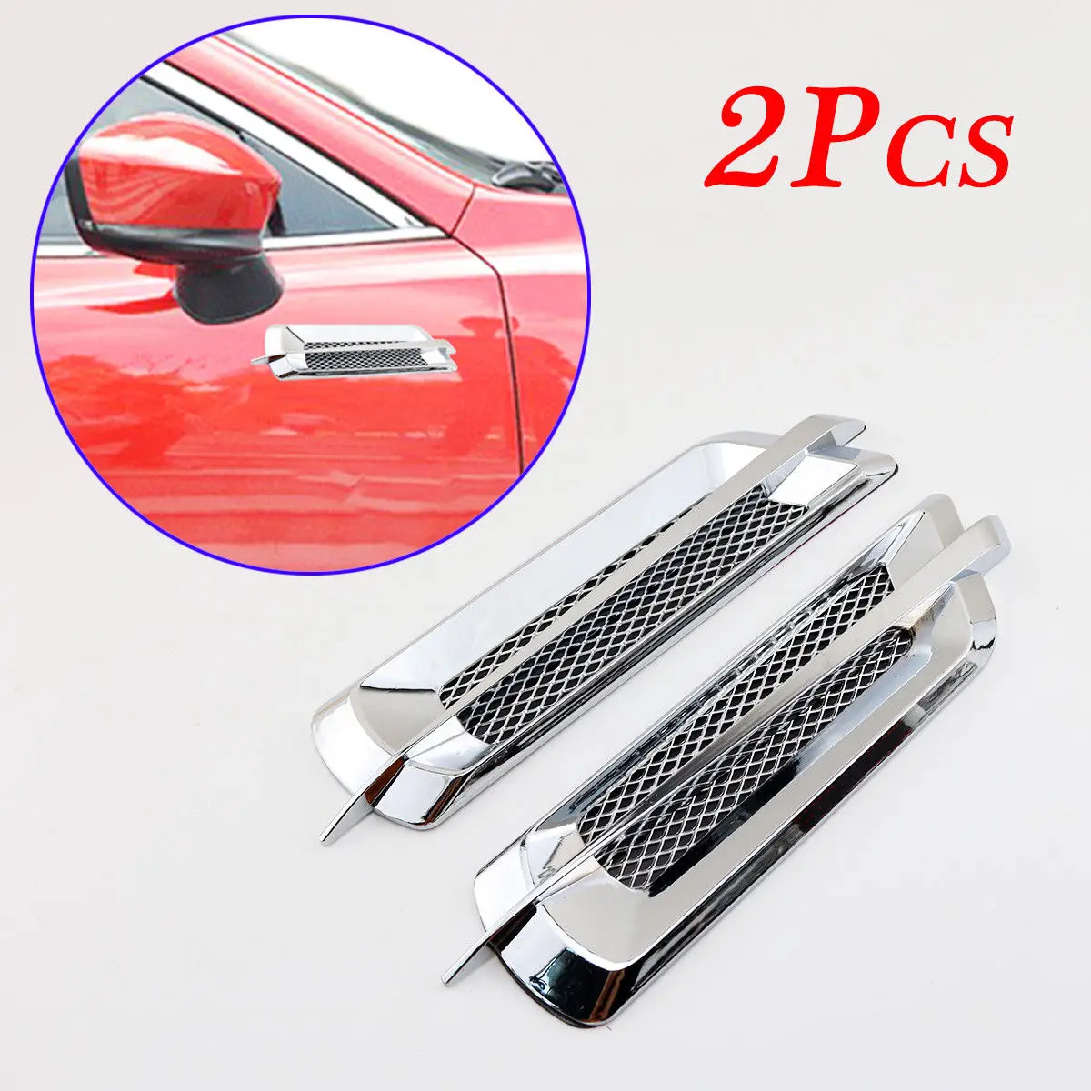 2pcs Chrome Parts For Car Exterior Moulding Accessoreis Door Fender Side Air Inlet Sticker Decorate Trim 2pcs Chrome Parts For Car Exterior Moulding Accessoreis Door Fender Side Air Inlet Sticker Decorate Trim