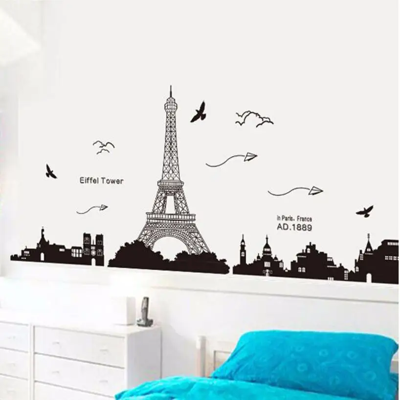 Eiffel Tower Removable Decor Environmentally Mural Wall Stickers Decal