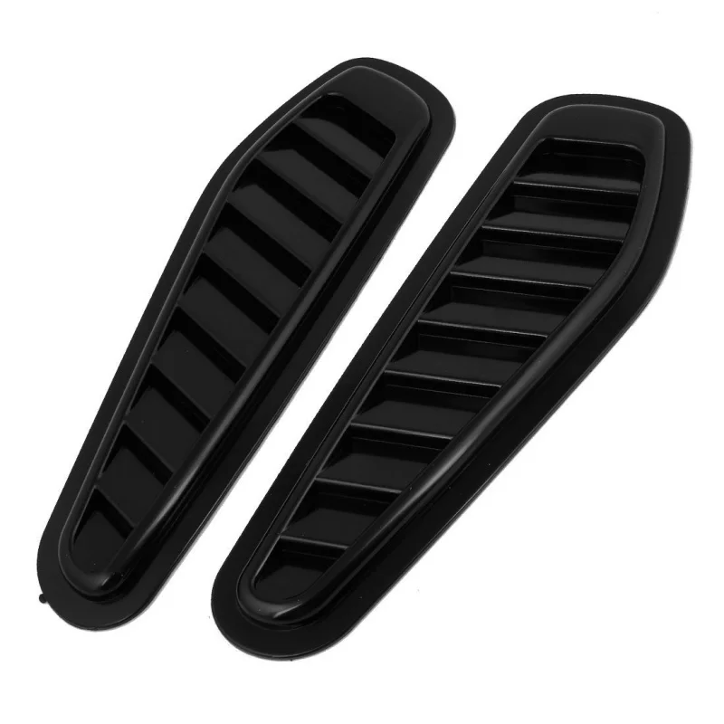 

2 Pcs Black Plastic Car Engine Hood Air Scoop Vent Side Fender Cover