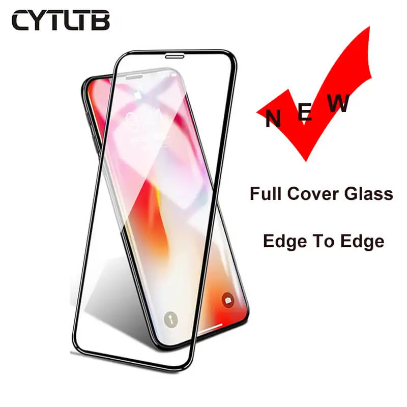 

New Full Cover Screen Protector For Iphone Xs Max X Xr Edge To Edge Glass For Iphone X 6 6S 7 8 Plus Round Curved Edge Protector