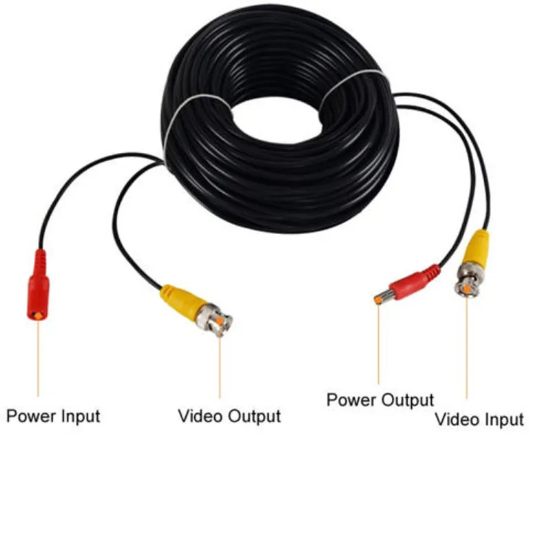 20 м BNC видео Мужской DC Мощность Jack M/F RCA аудио видеонаблюдения Камера Удлинительный кабель для видеонаблюдения Камера видеонаблюдения
