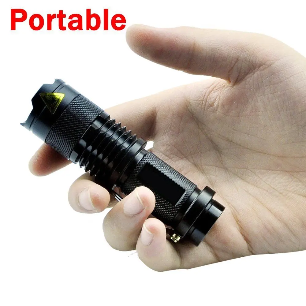 UltraFire светодиодный мини-фонарик с масштабированием, тактический портативный фонарь, светодиодный фонарь с аккумулятором 14500
