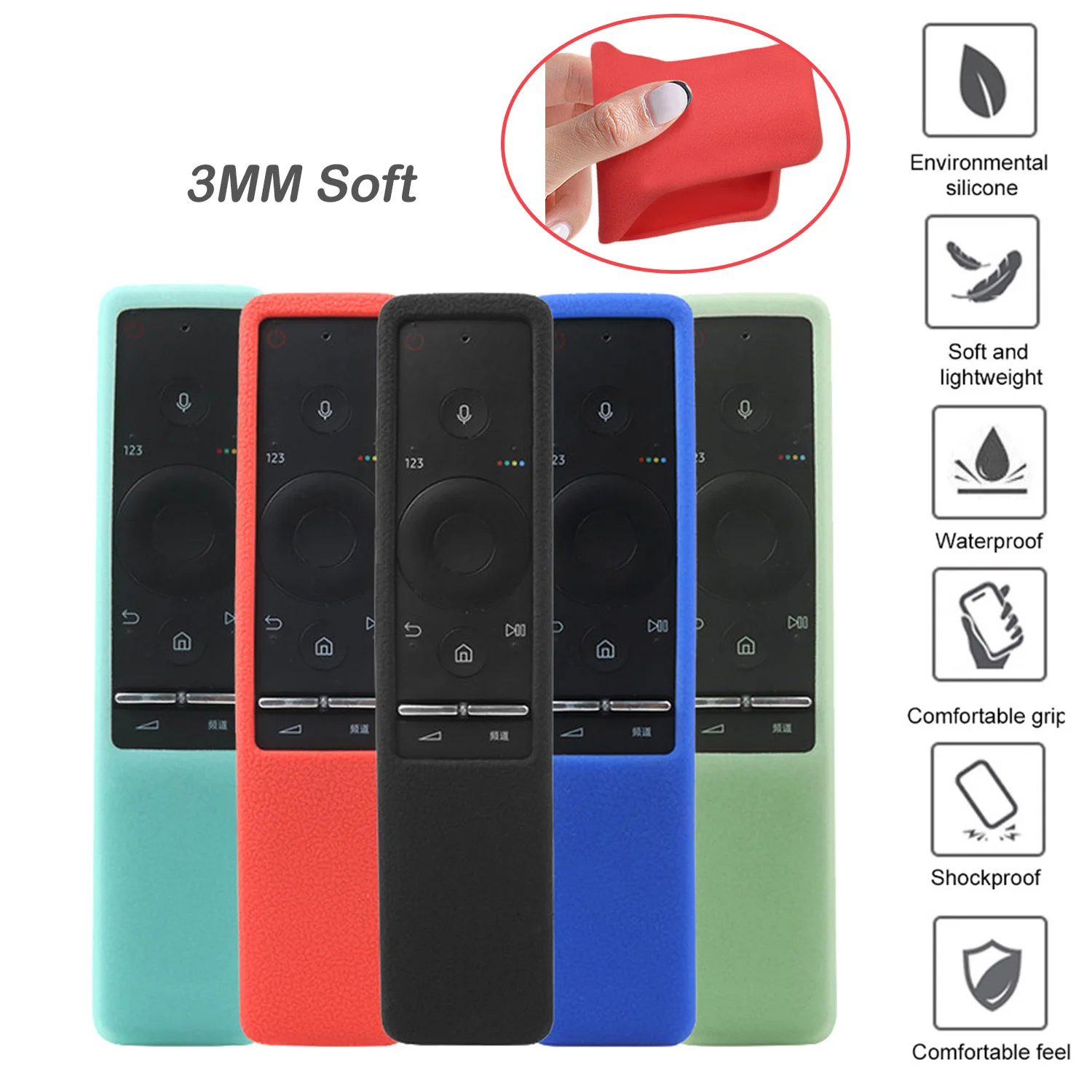 

For Samsung UA55KU6300J 6600J 6800 6310 Soft Silicone Case Cover Smart TV Remote Control Sleeve Protector Skin Shell