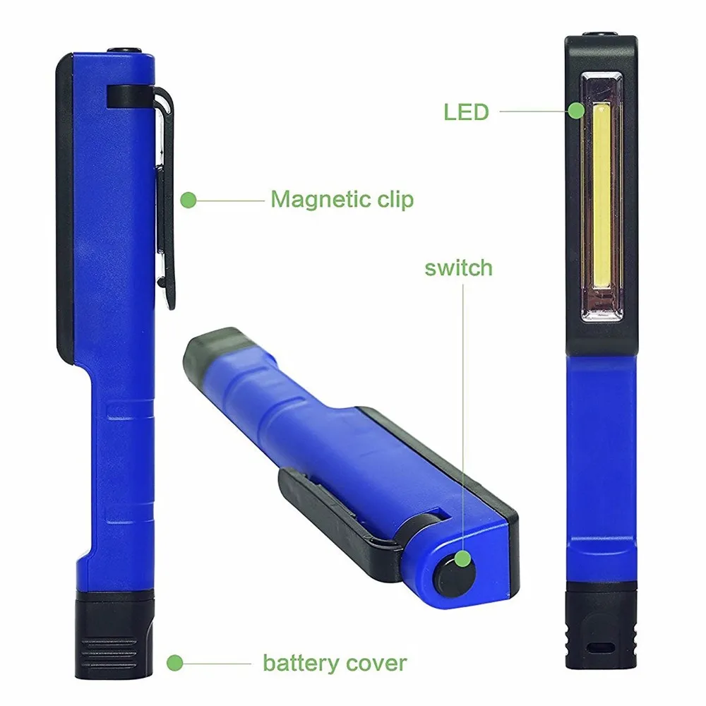 AKDSteel пера свет COB Светодиодный свет осмотра клип на кармане светлого инспекции рабочего освещения фонарик с магнитным