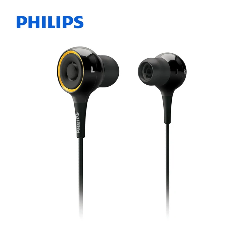 Оригинальные Наушники Philips SHE6000, Спортивная гарнитура, наушники-вкладыши для бега xiaomi Galaxy S9 S9Plus, официальная сертификация - Цвет: Black