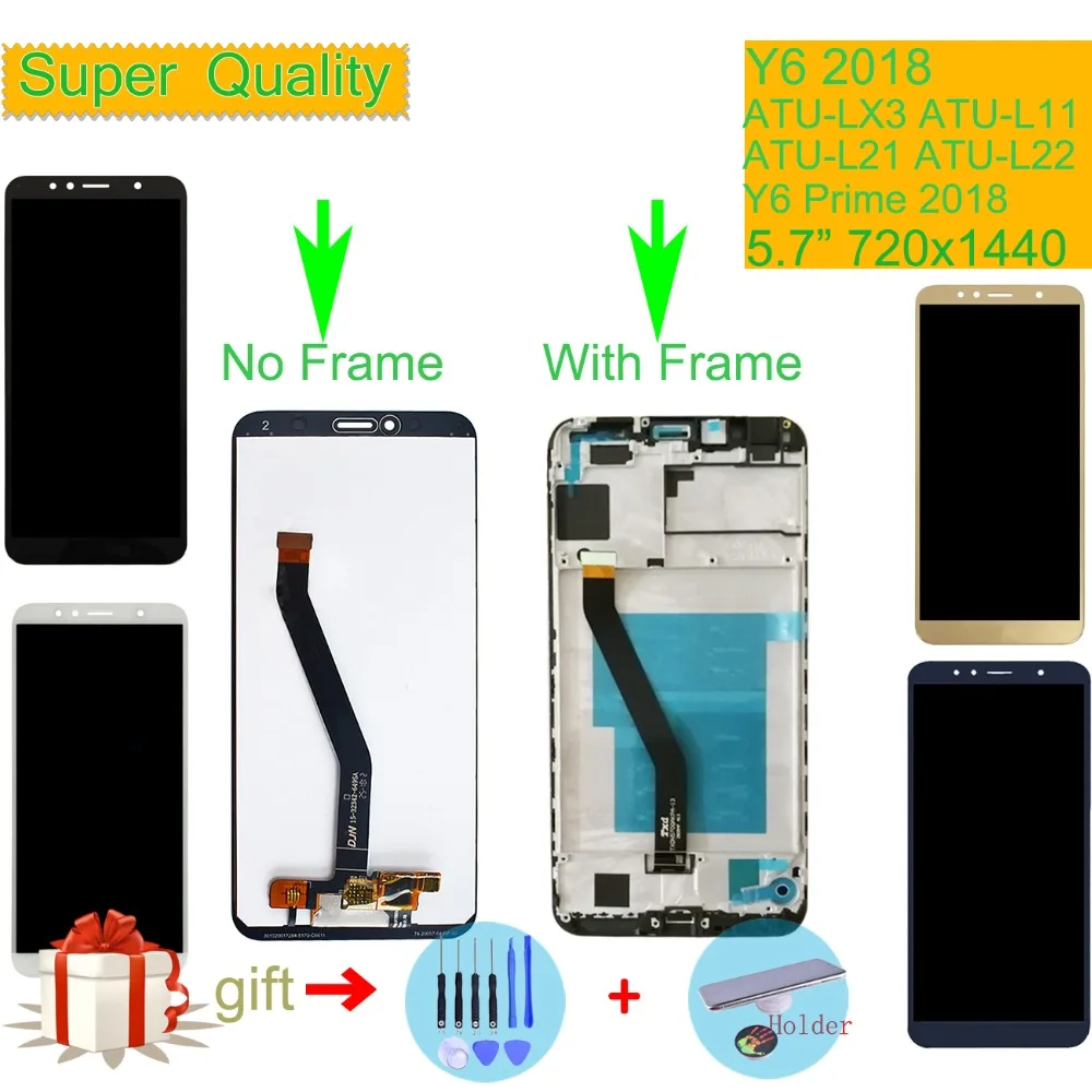 

ORIGINAL For Huawei Y6 2018 ATU-LX3 ATU-L11 ATU-L21 ATU-L22 LCD Display Touch Screen Assembly With Frame Y6 Prime 2018 ATU-L31
