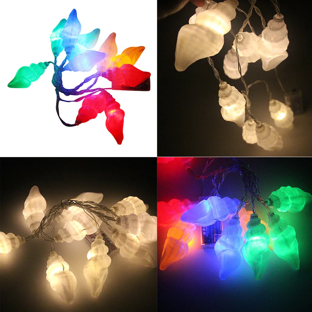 

10 PCs Sea Shell Lights Battery Operated Party LED Lights Lantern String Decor Hanging 2019 New products selling well