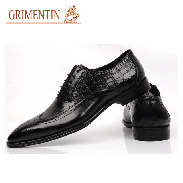 Online Grimentin Brand Genuine Leather Mens Wedding Shoes Image