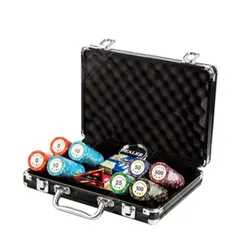 Шт. 200 шт. фишки для покера набор с дилером & все в & 2 пластиковые игральные карты & чемодан Алмазная глина фишки для покера 14 г 40*3,4 мм