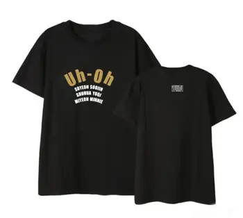 

New arrival kpop (G)I-DLE uh-oh album same all member names printing t shirt unisex summer o neck short sleeve t-shirt