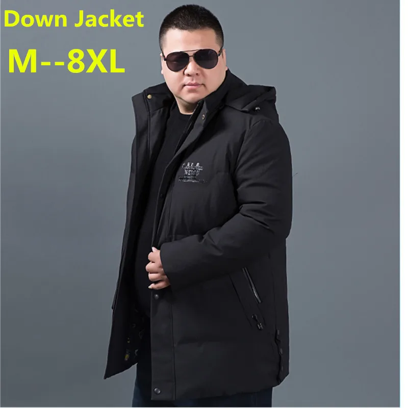 plus size 10XL 8XL 6XL 5XL New Long Winter Down Jacket With Hood Men's