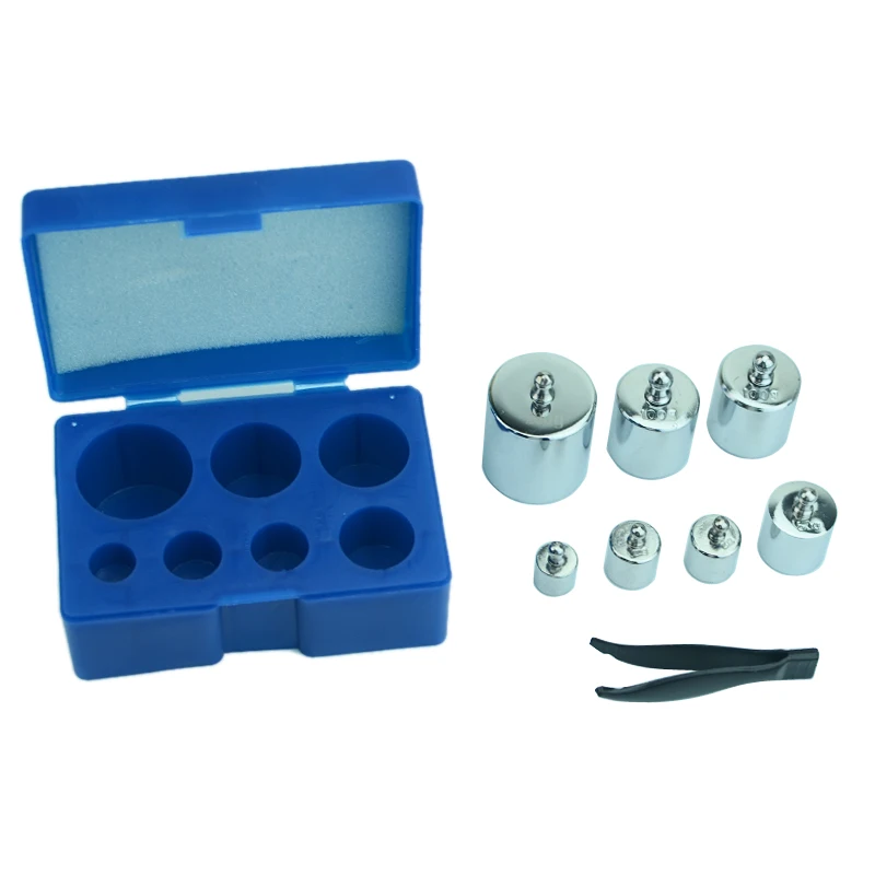 Precision Weight 10g 20g 50g 100g 200g 7pcs/set Gram Chrome Plating Calibration Weight Set for Digital Scale Balance