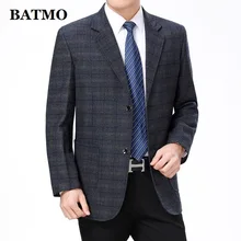 Batmo Новое поступление высококачественный хлопковый клетчатый повседневный мужской блейзер, мужские костюмы пиджаки, повседневные мужские пиджаки 52