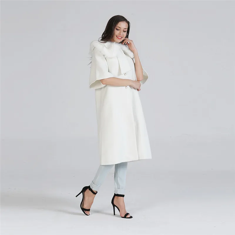 Style Hiver Mode Pardessus Femmes Long Cape Coréen Vintage 2018 Casual Laine Blanc Manteau YEwnqTCqx8