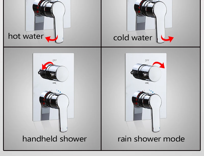 Brass Shower Switch Valve 3Ways Hot Cold Bath Mixer Faucet Accessories  Wall Mounted Chrome Shower Set Water Control Valve (12)
