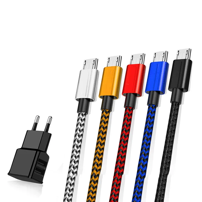 Нейлоновый кабель Micro USB для Android зарядный шнур провод huawei P8/p9 lite y5 y6 prime Y9 p smart 2019