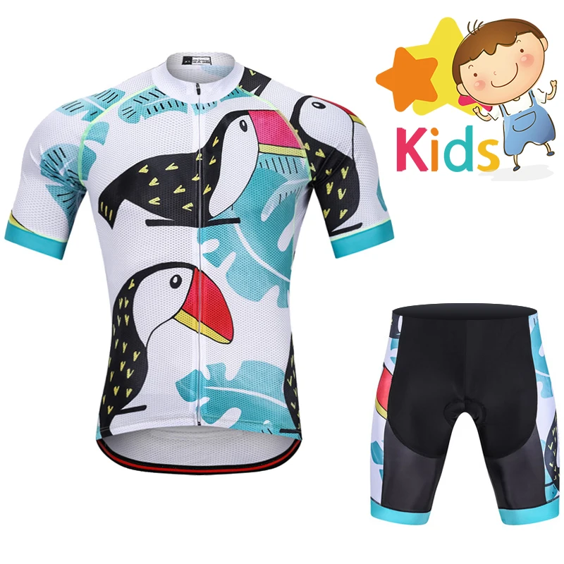 Summer Pro Cycling Jersey Sets for Kids Team Breathable Children