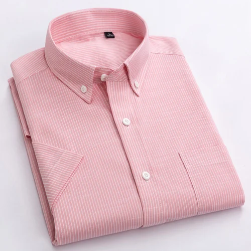 Мужская стандартная клетчатая рубашка с коротким рукавом и нагрудным карманом, тонкая мягкая полосатая рубашка с воротником на пуговицах из хлопка - Цвет: F995