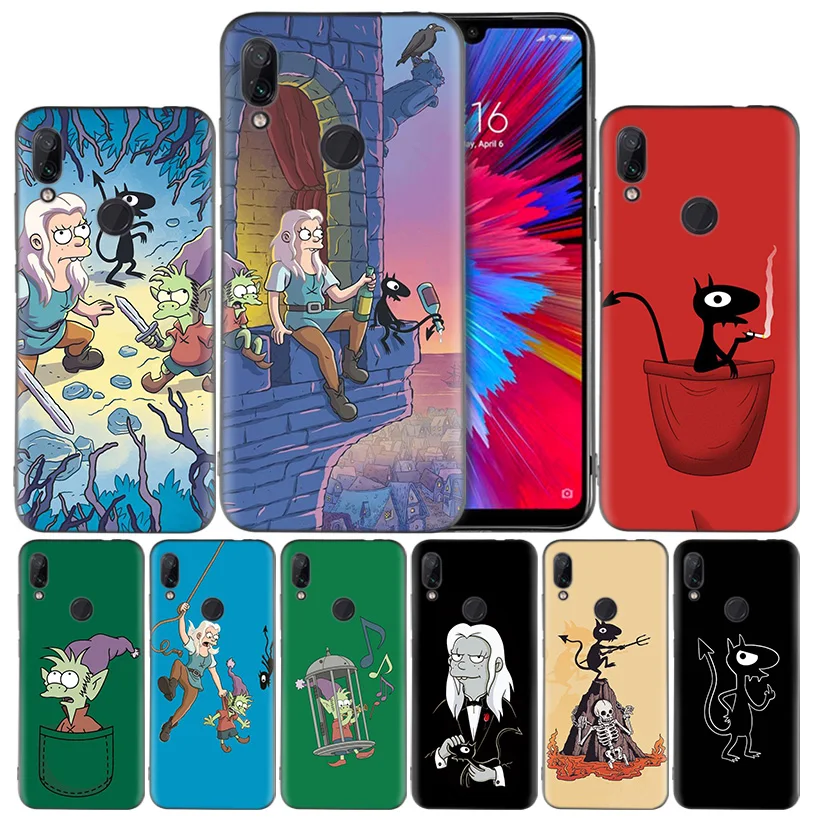 

Disenchantment Anime Black Silicone Case Cover for Xiaomi Mi 9 8 Play A1 A2 Redmi Note 7 6 6A 5 Plus S2 GO Lite Pro Pocophone F1