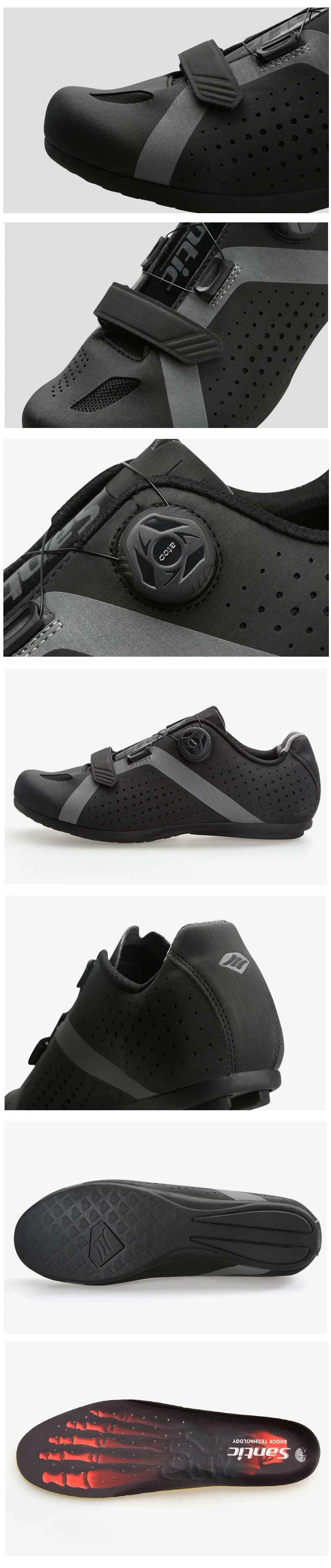 Santic Cycling Shoes Men Women MTB Mountain Road Bike Shoes Rubber Anti-slip Unlocked Bicycle Shoes Zapatillas Ciclismo